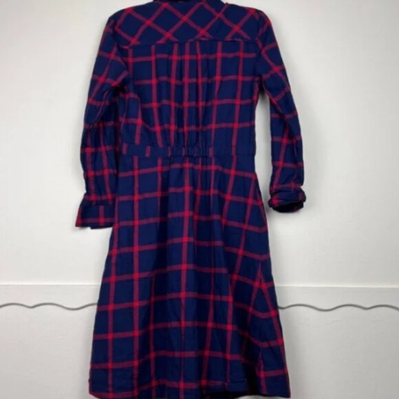 NWT Womens J. Crew Plaid Flannel Fall Shirt Long Sleeve Dress Size 12 - Picture 4 of 5